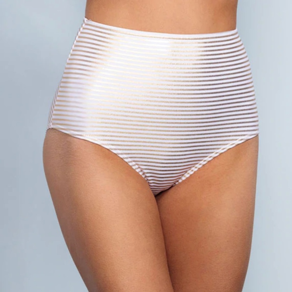 DM Fashion High waist bottoms, gold stripe, size large